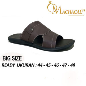 Sandal Kulit Casual Pria / Sendal Kulit Pria - Ukuran Besar Jumbo BIG SIZE 44 45 46 47 48 - Coklat dan Hitam