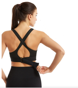 Plus Size Women Stretchable Adjustable Straps Back Comfy Sports Gym Yoga Fitness Jogging Zumba Zipper Sport Bra
