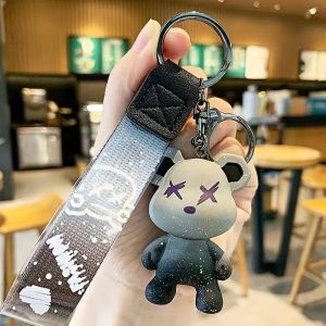 Móc Khóa Mặt Dây Chuyền Nữ Cặp Đôi Graffiti Gấu Nam Xe Móc Khóa Sáng Tạo Ngày Lễ Nhỏ Quà Tặng Mặt Dây Chuyền