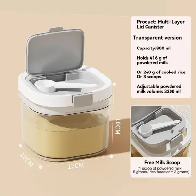 Happihaus Food Grade BPAFree Baby Milk Powder Container With Scoop Airtight Leakproof Portable Durable