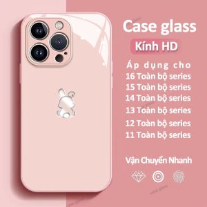 Ốp điện thoại kính hình thỏ hoạt hình xinh xắn và dễ thương phù hợp cho iPhone12promax 13promax 14promax 15promax 16promax 17promax 11 14 17  15 12 Chống rơi với cảm giác cao cấp