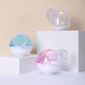 CUTE ELVES มัลติฟังก์ชั่นการใช้งาน อ่างอาบน้ำอ่างอาบน้ำ ระบายอากาศได้ระบายอากาศ ทรงกลมทรงกลม วิลล่าหนูแฮมสเตอร์ ห้องซาวน่า ห้องน้ำหนูแฮมสเตอร์ กล่องทรายอาบน้ำ