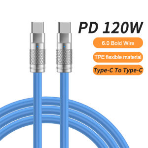 [Cáp không tổ chức] vaorlo ban đầu 6A 120W siêu nhanh Cáp sạc PD Loại C Silicone lỏng dòng dữ liệu hợp kim kẽm Phích cắm USB C đến C/sét dây sạc tương thích với iPhone cho tất cả điện thoại thông minh