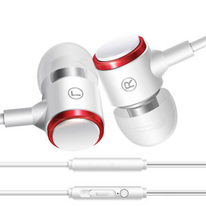 Tai nghe dây BONINE âm trầm mạnh mẽ tai nghe subwoofer thẳng cho PC tai nghe thể thao kim loại trong tai với mic cho điện thoại
