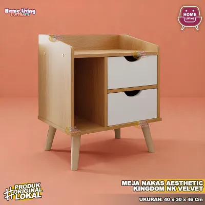 Meja Nakas Lemari Nakas Bedside Table Kingdom NK Velvet Kayu Meja Nakas Meja Samping Kamar Tidur