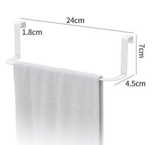 ❣️SPACEIDEAS❣️  Carbon Steel Towel Rack Over Door Carbon Steel Towel Bar Storage Organizer Bathroom Kitchen Cabinet Door Towel Rack Cabinet Hanger Over Door Kitchen Towel Holder Door Hanger Hook Cabinet Door Hanging Rack Bathroom Hand Towel Hanger Hook