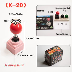 FEKER K-20 Custom Keycaps for ESC Key Retro Arcade Joystick Style Replaceable Ball Keycap Stainless Steel Base with Sticker Suitable for Most MX Switches Mechanical Keyboard