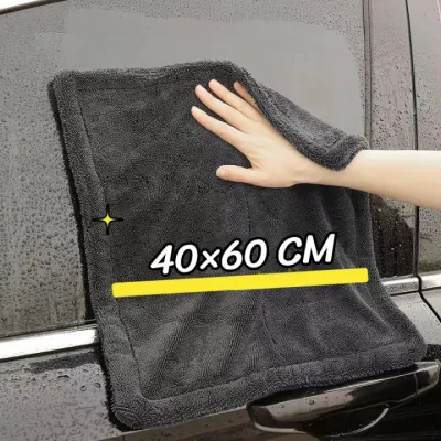 ผ้าไมโครไฟเบอร์ ผ้าเช็ดรถ ระดับ Hi - End ซับน้ำ 2 ด้าน 1200GSM Triple Twisted Microfiber Drying Towel !!