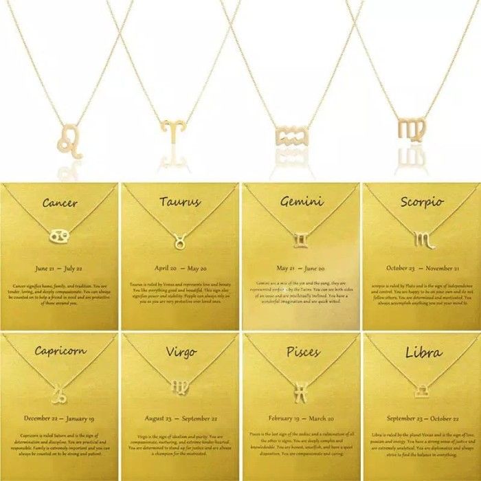 Kalung Liontin Zodiak Wanita Zodiac Necklace Gold Lazada Indonesia