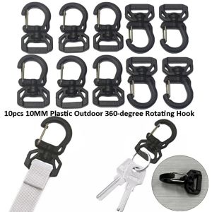 SJJL 10pcs 360 độ Móc xoay ngoài trời Di động Nhựa Khóa leo núi Đa chức năng Phụ kiện hành lý cắm trại