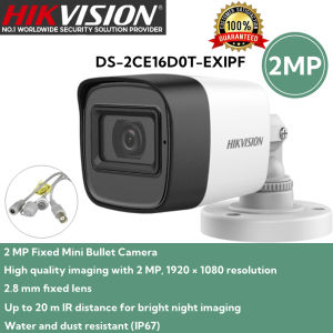 Hikvision CCTV Camera 2MP HD 2.8mm Lens Analog Camera Bullet Outdoor IP67 Weatherproof Smart IR CCTV Security Camera