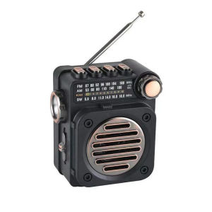 Portable FM Radio  Pocket FM AM SW Radios Receiver Built-In Speaker Wireless Bluetooth 5.0 Music Player With LED Flashlight