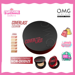 OMG Oh My Glam Coverlast Cushion 15g - Cushion Foundation Concealer Skin Tint Make Up - High Coverage Dewy Finish - Poreless