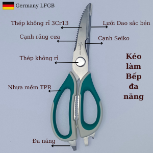 Kéo Làm Bếp Đa Năng Chất Lượng Đức Mạnh Mẽ Êm Tay Dễ Tháo Rời Nhập Khẩu Chính Hãng