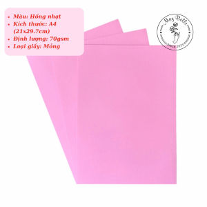 Giấy Màu Thủ Công A4 MỎNG 70gsm Màu Macaron Xanh Dương Xanh Lá Hồng Vàng Gấp Origami