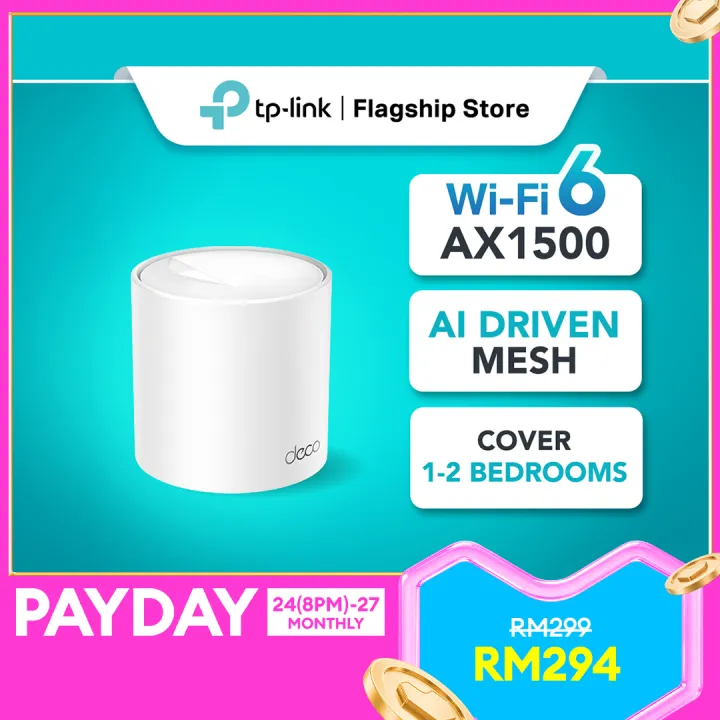 TP-Link Deco X10 AX1500 Whole Home AI-Driven WiFi 6 Mesh Router (1 / 2 / 3 Pack)