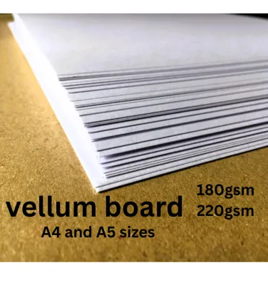 50 pcs White Vellum Boards A4 and A5 sizes 220gsm & 180gsm DIYs notecards arts crafts office & school supplies