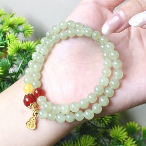 Thousand Crystals and Ten Thousand Beads Natural Hetian Jade Red Agate Bracelet diy Double-ring womens bracelet small accessories for street vending and live streaming 2026