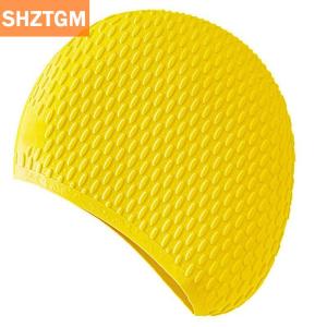 [COD] SHZTGM หมวกว่ายน้ำซิลิโคนสำหรับผู้ใหญ่หมวกว่ายน้ำมีฟองยืดหยุ่นสูงกันน้ำป้องกันหู