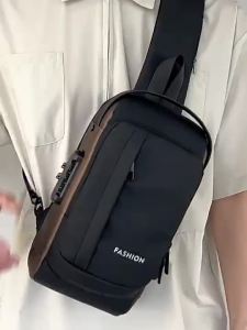 Mens bag chest bag pas lock anti-theft mens messenger bag leisure sports motorcycle bag