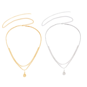 Layered Waterdrop Waist Chain Body Adjustable Double Strand Copper Accessory For Casual Summer Event