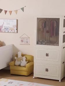 Clothes Organizer Wardrobes Open Storage Wardrobe Cabinet Clothes Modern  Simple Baby Wardrobe Large Capacity