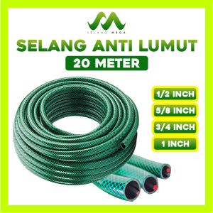 MEGA Selang Air 20 Meter 1/2 5/8 3/4 1 Inch Selang Air Benang Anti Lumut Selang Air Cuci Motor Cuci Mobil Siram Tanaman Selang Taman Selang Kebun