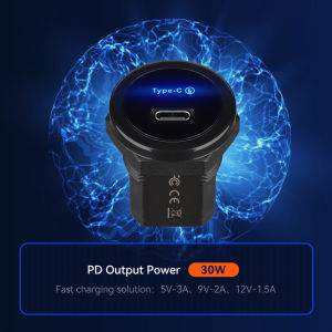 12V 24V 30W RV Type C USB Power Outlet PD3.0 Port Quick Charge Socket Car Charger for Marine Boat ATV Motorcycl Truck