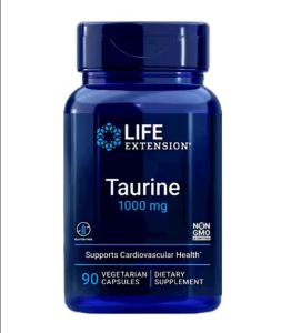 Life Extension Taurine 1000 mg Dietary Supplement 90 Vegetarian Capsules Heart & Brain Health Exercise Performance Made in USA