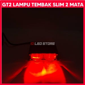 Lampu Tembak GT2 Slim 2 Mata Devil Eye Putih Kuning