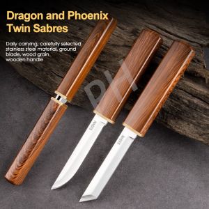 Super sharp 2 blade knife 2 in 1 Japanese Double Knife japanese two blade knife super sharp two blade knife kitchen knife set Sushi slicing knife dragon phoenix twin knife Multipurpose Fruit knife Double Knife