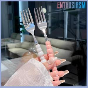 【Enthusiasm】🌟🌟【Hot Sale】🎈 Handle Fork For Dessert Household Steak Stainless Steel Fork Salad Fork Dessert Pasta Fork Kitchen Accessories Gadgets