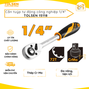 Cần típ cán thẳng công nghiệp 1/4 inch TOLSEN 15118 | Cần siết lực tự động thép cứng CrMo chắc chắn