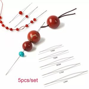 1-5Pcs Stainless Steel Beaded Needle Pins Open Needles DIY Beads Bracelet Jewelry Tools Necklace Making Supplies Handmade Pins Accessories