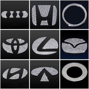 YIDIA Auto Decoration for Mazda Steering Wheel Logo Mercedes BMW Rhinestones Car Diamond Sticker Car Stickers Car Steering Wheel Sticker Auto Decor Decal