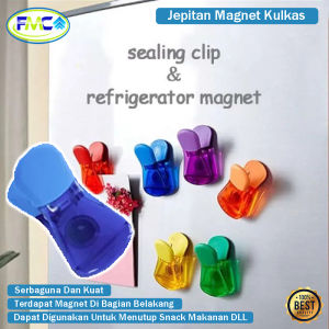 Jepitan Magnet Kulkas Jepitan Kemasan Makanan Snack Plastik Klip Sealing Sealer Segel Multifungsi