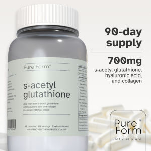 PURE FORM S-Acetyl Glutathione With Hyaluronic Acid And Collagen Glutathione Capsules Skin Whiting 60 Capsules