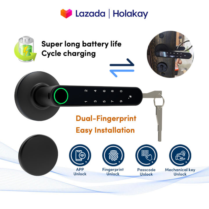 Tuya App Bluetooth WiFi Double / Single Sides Biometric Smart Gate Lock ...