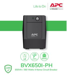 APC BVX650I-PH 650VA / 360 Watts 4 Nema Circuit Breaker  | APC UPS