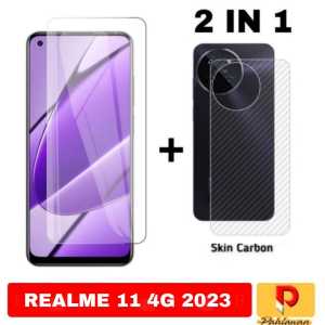 PROMO PAKET 2 INC 1 Tempered Glass REALME 11 4G 2023 / REALME C51 NFC / REALME C53 NFC / REALME C55 NFC / REALME 10 4G / REALME C33 2022 Anti Gores Kaca Clear