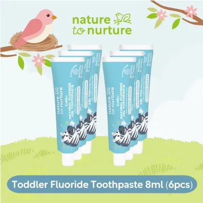 Nature to Nurture Toddler Fluoride Toothpaste 8ml (6 months-2 yrs old) Flavor-Free 6pcs