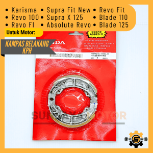 Kampas Rem Tromol Original Honda KPH Kampas Rem Belakang Absolute Revo Karisma Supra X 125 Blade Revo FI Supra Fit New Kanvas Rem Tromol Kanpas Ori AHM
