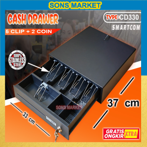 SMARTCOM Cash Drawer 37 X 33 Cm 4K3C RJ11 Laci Uang Laci Kasir