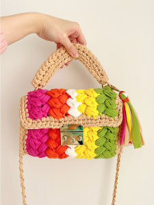Womens handmade woven bags crochet bags tassel bags cross-border e-commerce shoulder bags crossbody bags wholesale