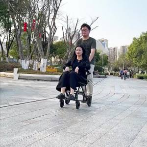 Folding Lightweight Compact Ultra-Light Portable Travel Mobility Wheelchair with Pull Rod