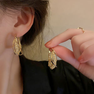 Frascati Khuyên Tai Vòng Tròn Hình Học Kim Loại Thời Trang Hàn Quốc Cho Nữ Trang Sức Dự Tiệc Đá Zircon Tinh Tế Cho Nữ