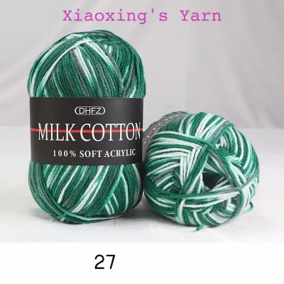 Len loang màu milk cotton 50gr mác đen loại 1 - Đan móc khăn áo choàng cơ bản | Xiaoxings Yarn