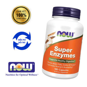 Viên Uống Super Enzymes NOW Bổ Sung Lợi Khuẩn Tăng Cường Sức Khỏe Tiêu Hóa Hiệu Quả - - Giúp duy trì một hệ vi sinh vật ruột khỏe mạnh hỗ trợ sức khỏe tổng thể của hệ tiêu hóa. - Cải thiện tình trạng táo bón thường xuyên. - Giảm triệu chứng không dung
