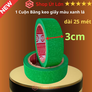 1 Cuộn băng keo giấy màu xanh lá rộng 3cm dài 25 mét lõi giấy 3mm giá tại xưởng