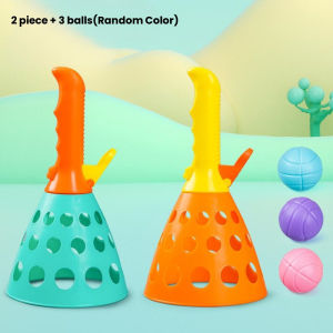 [SG STOCK] Pop And Catch Ball Game Launcher Basket with 3 Balls Indoor Games Outdoor Sport Toys For Children s